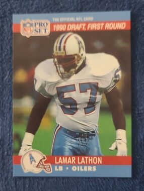 1990 Pro Set Lamar Lathon Oilers Football Card - White & Blue